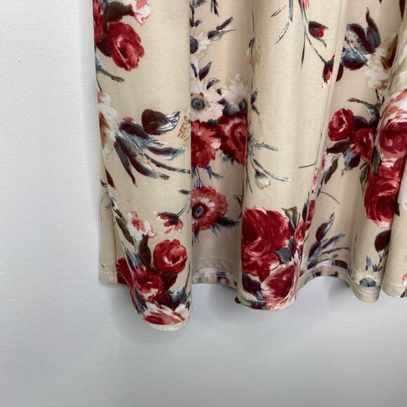 Tres Bien Cream Floral Print Off Shoulder Dress Women's Size Small S - Picture 3 of 7